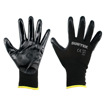 GUANTES DE NAILON CON RECUBRIMIENTO DE NITRILO M SURTEK (GNNM)